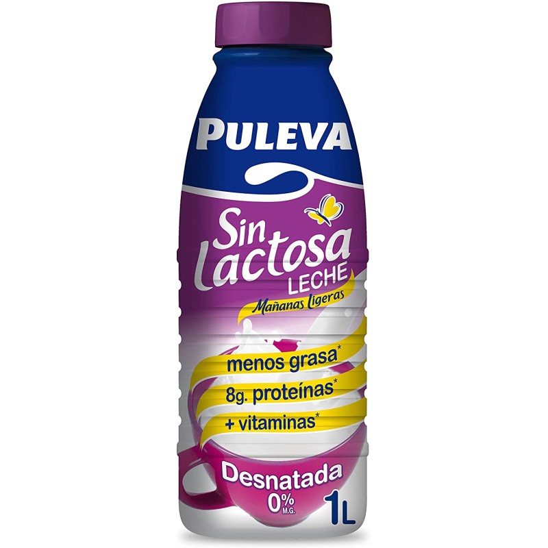 Leche Sin Lactosa  M.Ligeras PULEVA Desnatada 1 L | Borosa Market