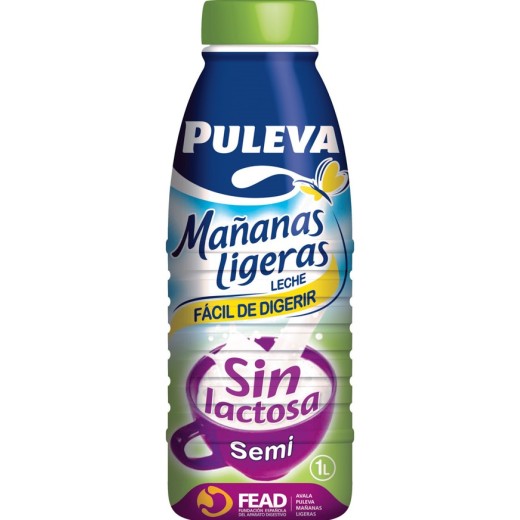 Leche Sin Lactosa  M.Ligeras PULEVA Semi 1l | Borosa Market