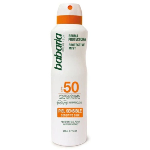 Bruma Protector Solar BABARIA Pieles Sensibles F-50 200ML | Borosa Market Bruma Protector Solar BABARIA Pieles Sensibles F-50 200ML | Borosa Market