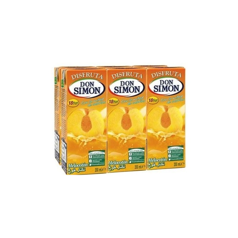 Nectar Sin Azucares de Melocoton DON SIMON 6 UND x 200 ML | Cash Borosa