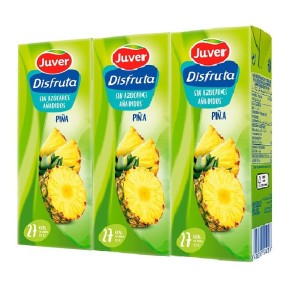 Nectar de Piña Sin Azucares JUVER Pack 3 UND x 20 CL