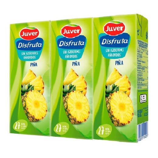 Nectar de Piña Sin Azucares JUVER Pack 3 UND x 20 CL | Cash Borosa