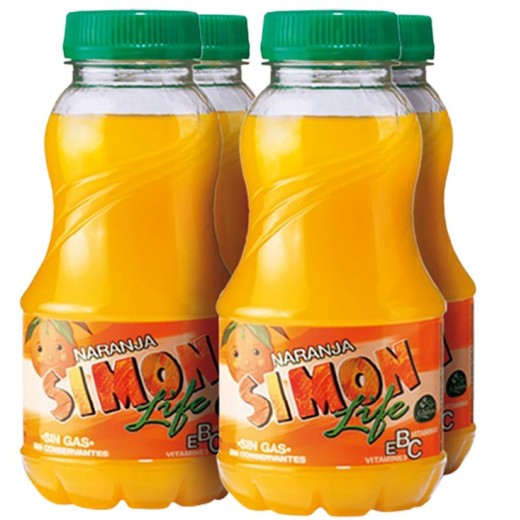 Refresco naranja SIMON LIFE Pack 4 x 200 ml | Borosa Market