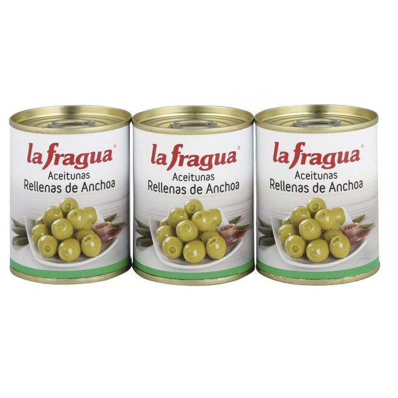 Aceitunas Rellenas de Anchoa  Pack 3 UND x 120 Gr | Cash Borosa