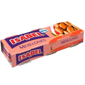 Mejillones en Escabeche ISABEL Pack 3 UND 80Gr