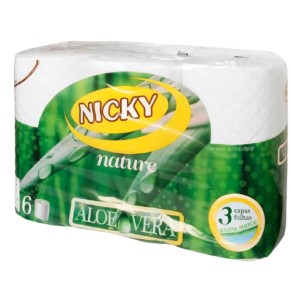 Papel Higienico 6 Rollos NICKY Aloe Vera