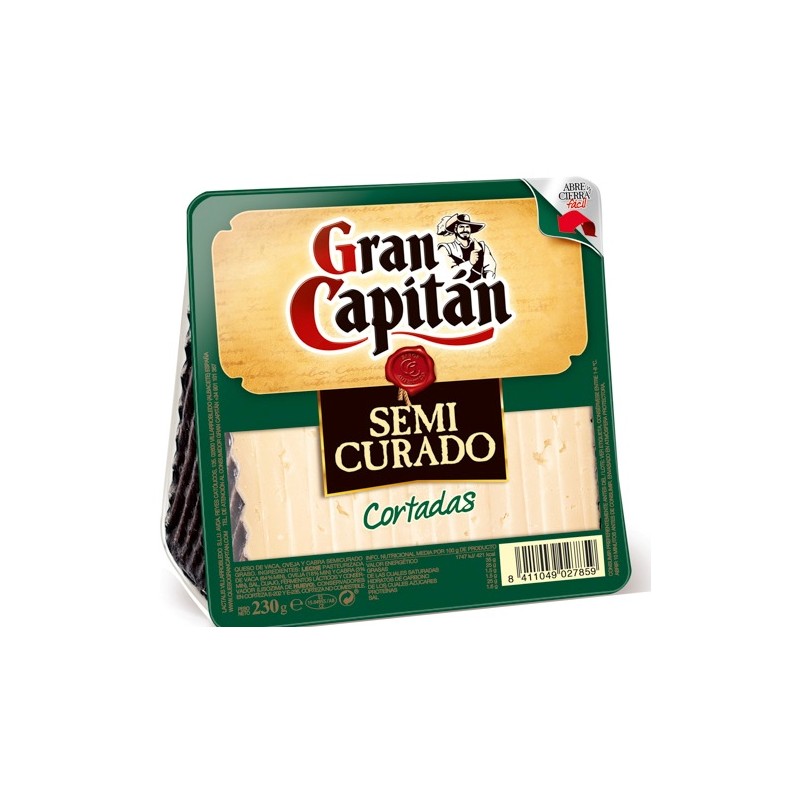 Queso Semicurado GRAN CAPITAN Cuña 250 GR | Cash Borosa