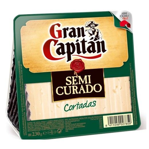 Queso Semicurado GRAN CAPITAN Cuña 250 GR | Cash Borosa