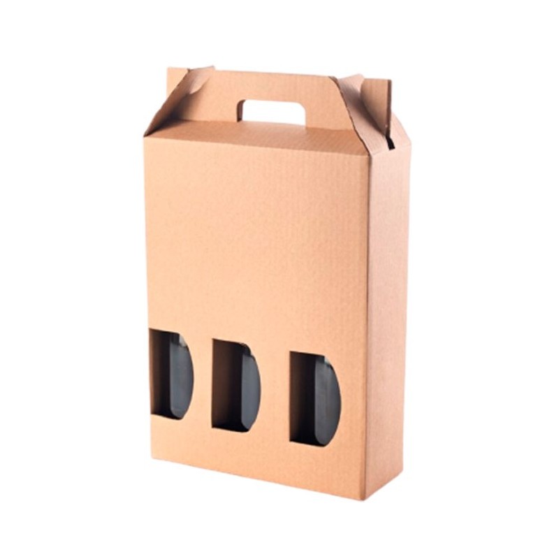 ESTUCHE CARTON 3 BOTELLAS VINO VACIO | Borosa Market