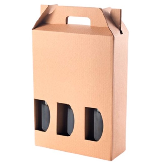 ESTUCHE CARTON 3 BOTELLAS VINO VACIO | Borosa Market