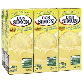 Nectar Sin Azucares de Piña Disfruta  DON SIMON 6 x 200 ML