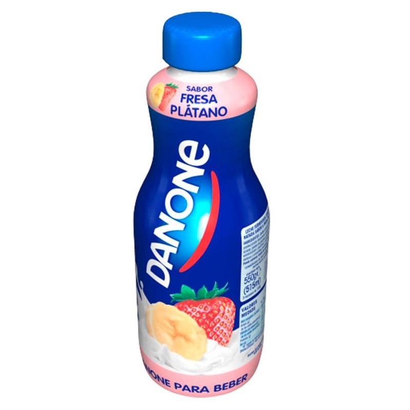 Yogur Liquido Sabor Fresa Platano DANONE 550 GR | Cash Borosa