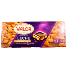 Chocolate con Leche y almendras VALOR 250 Gr