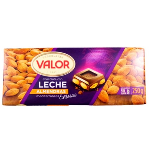 Chocolate con Leche y almendras VALOR 250 Gr | Cash Borosa