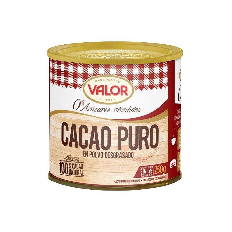 Cacao Puro En Polvo 100% VALOR  S/Azucar Lata 250 GR | Borosa Market