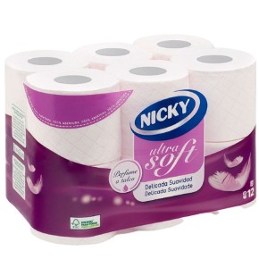 Papel Higienico 12 Rollos NICKY Ultrasoft