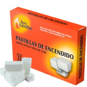 Pastillas de Fuego Carbon y Barbacoas 2ROSAS Caja de 32 UND