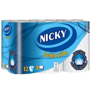 Papel Higienico 12 Rollos NICKY Seleccion Azul Perfumado