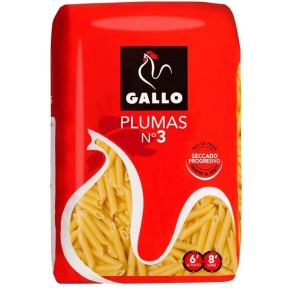 Macarrones Plumas 3  GALLO 450 GR