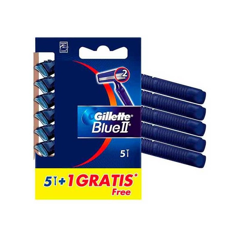 Maquinilla de Afeitar GILLETTE Blue II Pack 5+1 | Cash Borosa