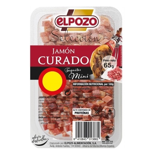 Jamon Serrano Taquitos ELPOZO 1€  65 GR | Cash Borosa