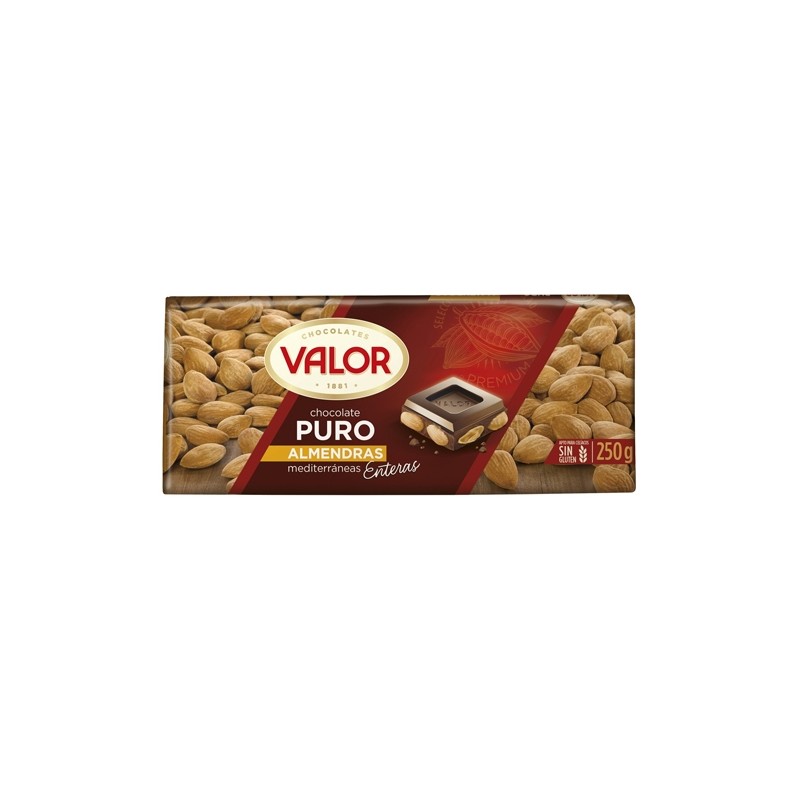 Chocolate Negro con Almendras VALOR 250 Gr | Cash Borosa