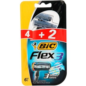 Maquinilla de Afeitar BIC 3 Hojas Pack 4 +2 UND