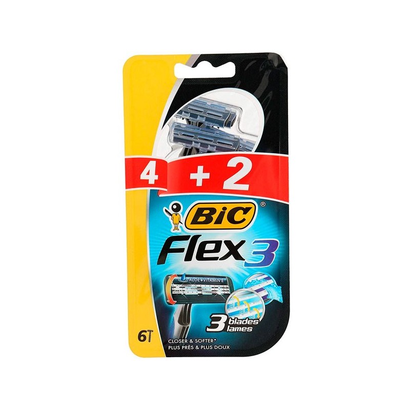 Maquinilla de Afeitar BIC 3 Hojas Pack 4 +2 UND | Cash Borosa