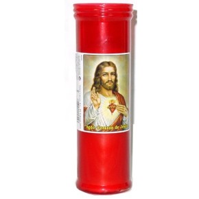 Velon Liturgico Rojo Sagrado Corazon  57x185