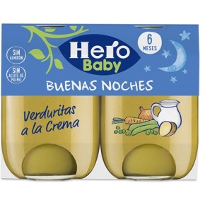 Tarrito Verduritas a la Crema HERO Buenas Noches 2 X 190 GR