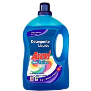 Detergente Ropa Liquido ASEVI 3 L Gel Activo Azul 40+4Lav