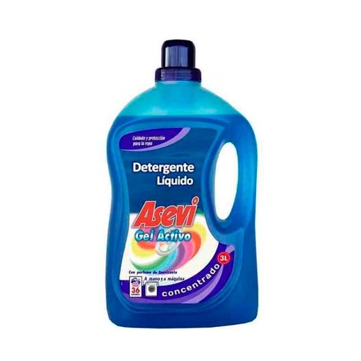 Detergente Ropa ASEVI 3 L Gel Activo Azul 40+4Lav | Cash Borosa