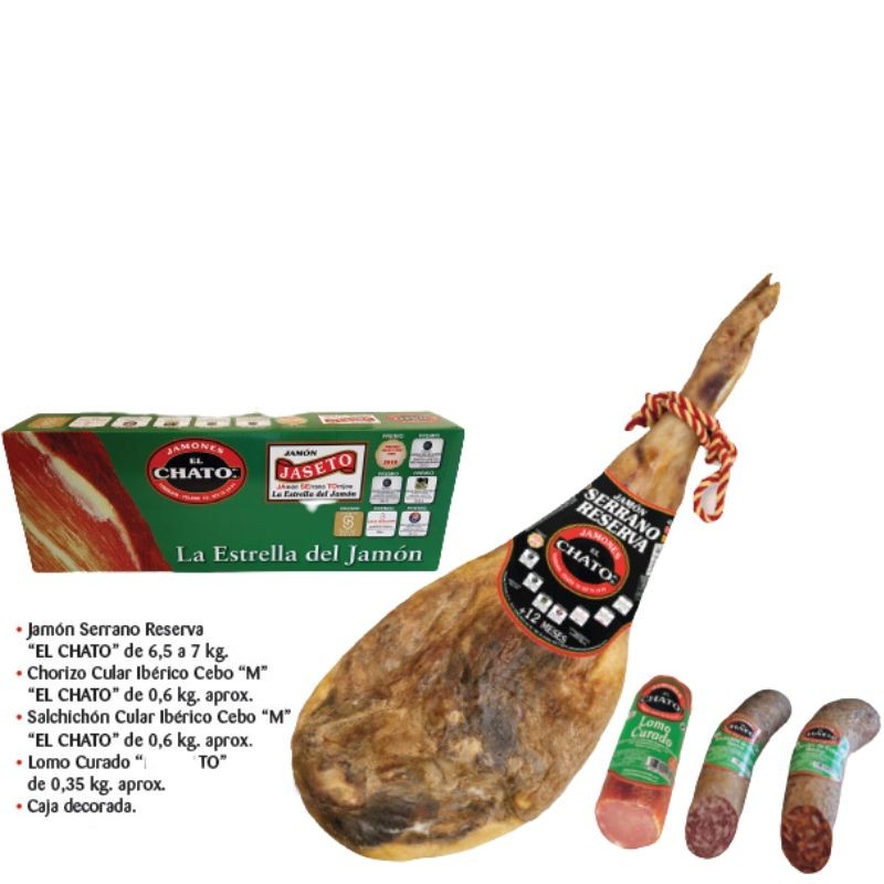 Lote Especial JASETO Jamon Reserva+Chorizo+Lomo+Salchichon | Cash Borosa