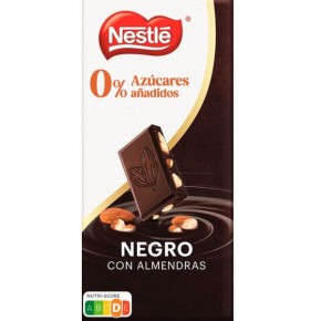 Chocolate NESTLE Sin Azucar Negro con Almendra 115 Gr