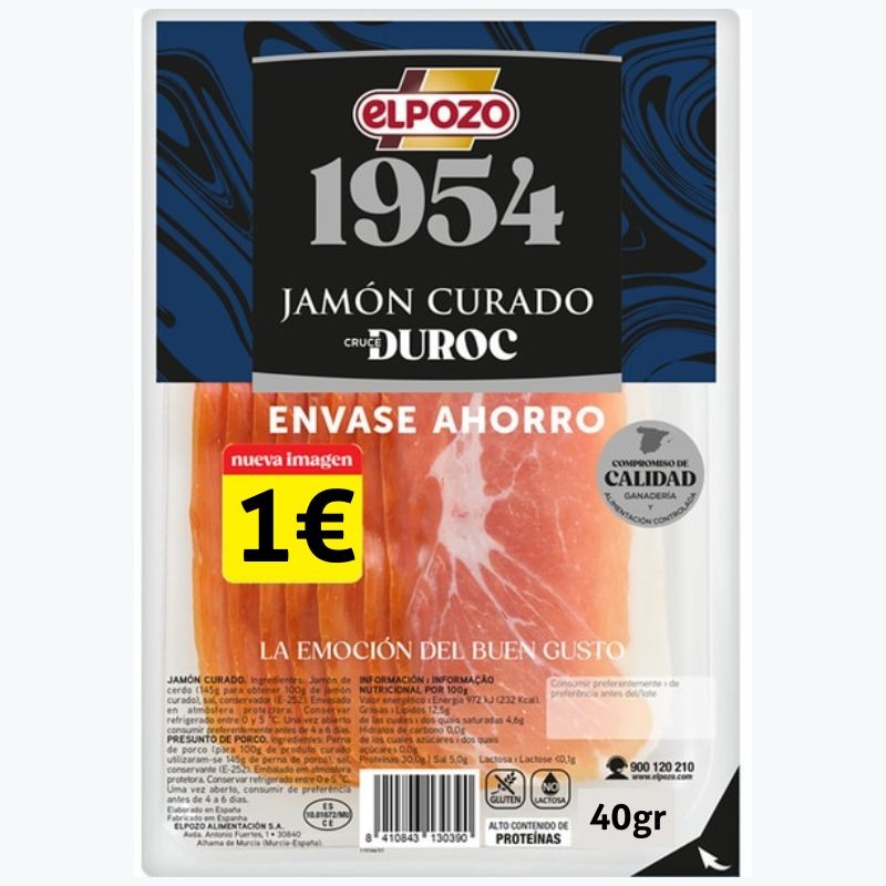 Jamon Serrano Lonchas ELPOZO Pvp 1 €  50 GR | Cash Borosa