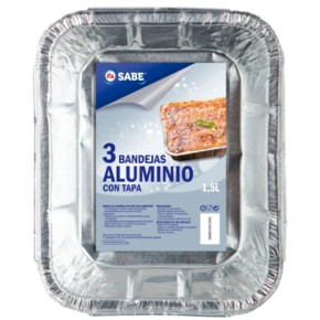 Bandeja Aluminio con Tapa IFA Rectangular 1.5L  3UND