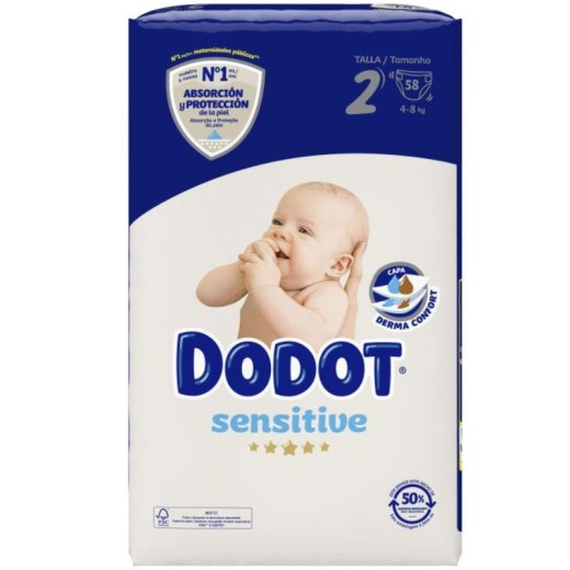 Pañal DODOT Sensitive T-2  58 UND | Cash Borosa