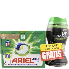 Detergente Ropa Capsulas ARIEL 3en1 25 UND +Perfumador Lenor