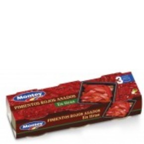 Pimiento Rojos Asados en Tiras MONTEY Pack 3 UND