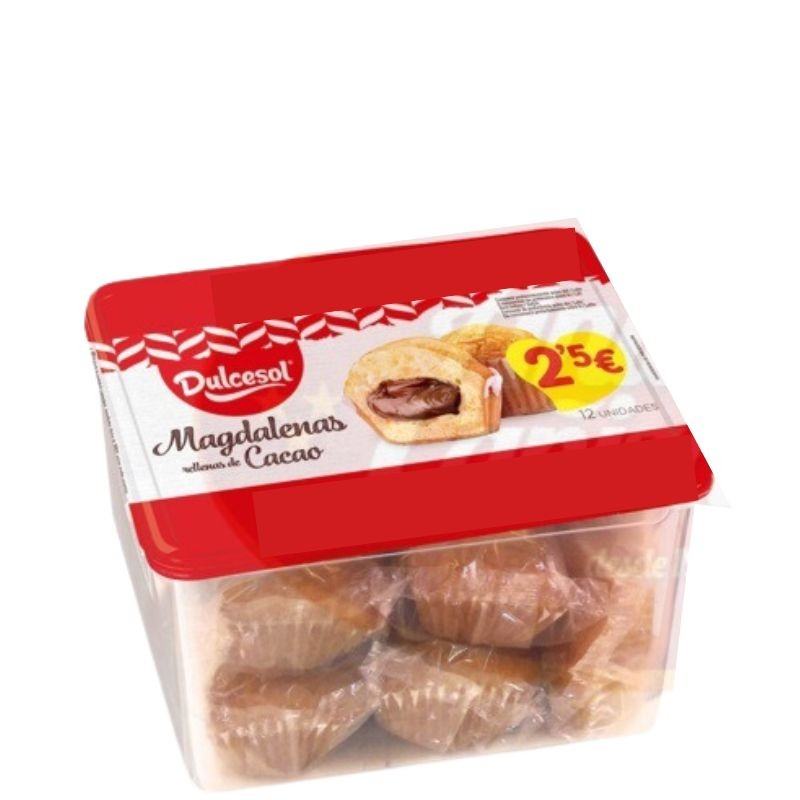 Magdalenas Rellenas Cacao DULCESOL Tupper 2.99€ 300GR | Borosa Market