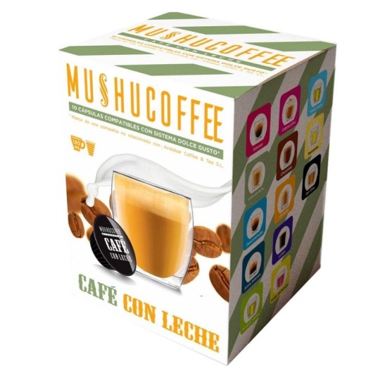 Capsulas Cafe MUSHU Copt.Dolce Gusto Cafe con Leche 16 UND | Cash Borosa