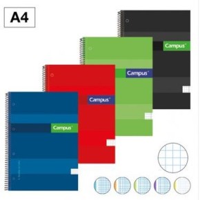 Libreta A4 Tapa Dura CAMPUS 170Gr. 160 H. Colores Surtidos
