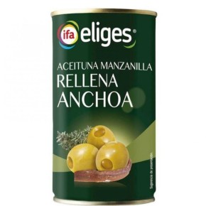 Aceitunas Gigante Rellenas de Anchoa IFA  Lata 350 GR