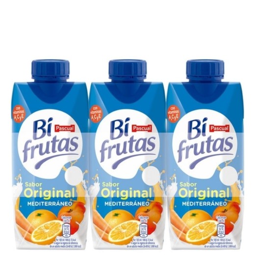 Fruta + Leche Mediterraneo BIFRUTAS Pascual Pack 3 X 330 ML | Cash Borosa