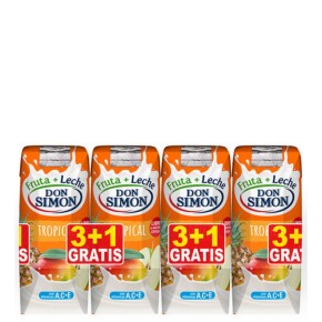 Fruta + Leche Tropical DON SIMON Pack 3 +1 X 33 CL