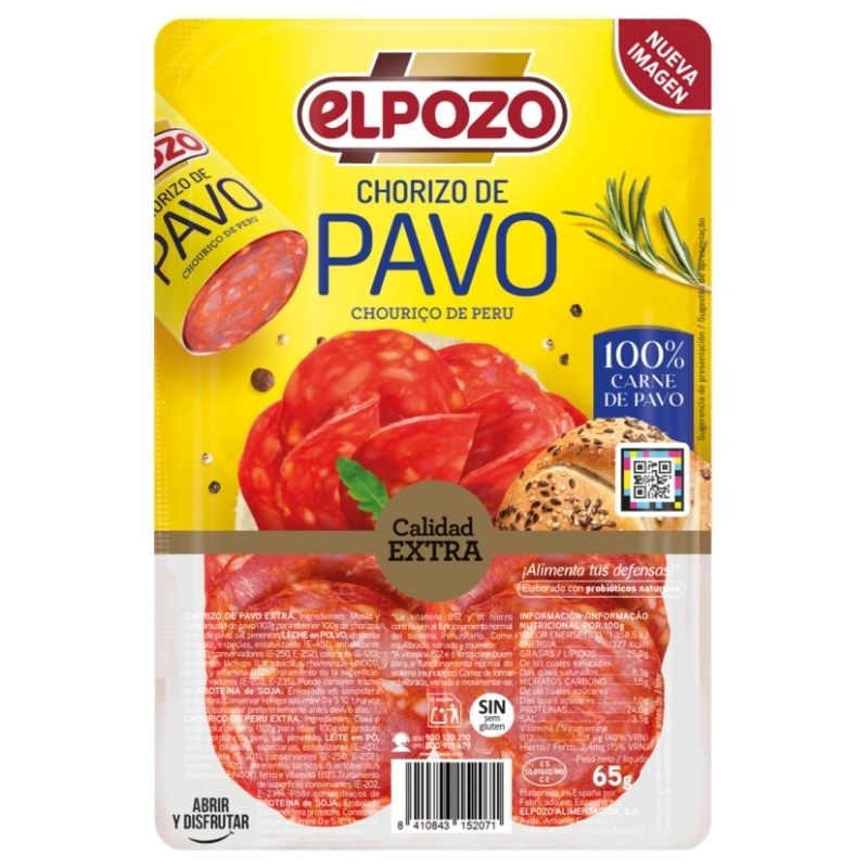 Chorizo De Pavo Lonchas ELPOZO 1  € 65 GR | Cash Borosa