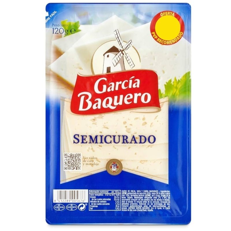 Queso Lonchas Semicurado G.BAQUERO 120Gr 2€ | Borosa Market