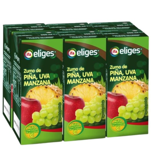 Zumo de Piña Uva IFA Pack 6 x 200 ML | Cash Borosa