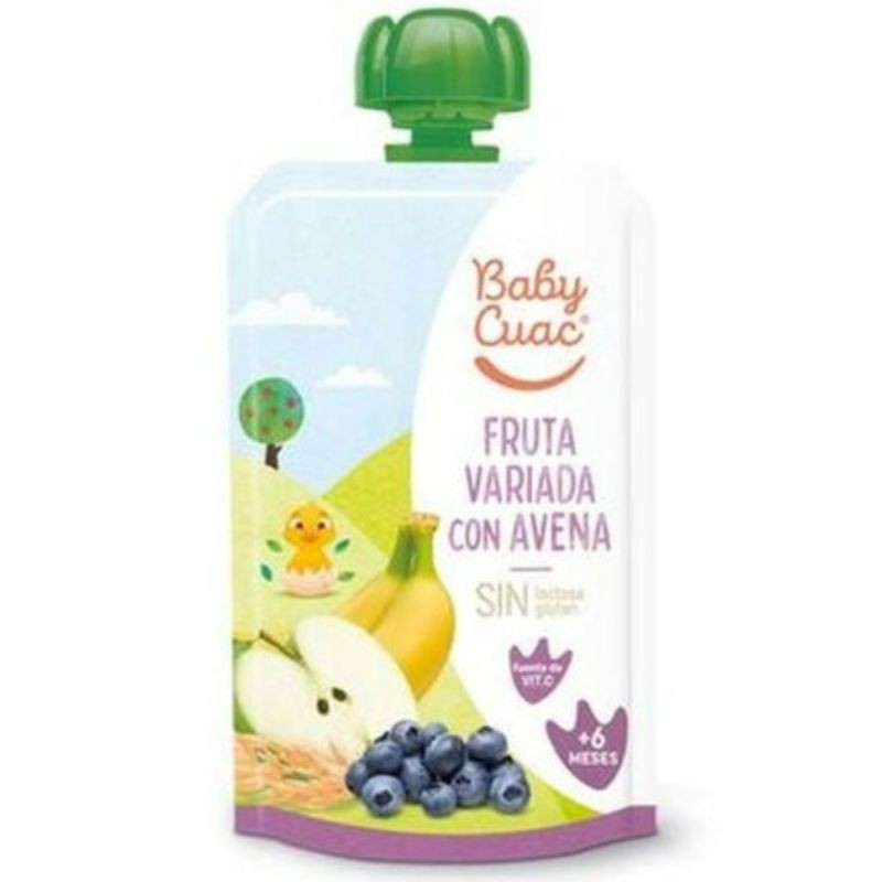 Bolsita Fruta Variada con Avena BABY CUAC 120 GR | Cash Borosa