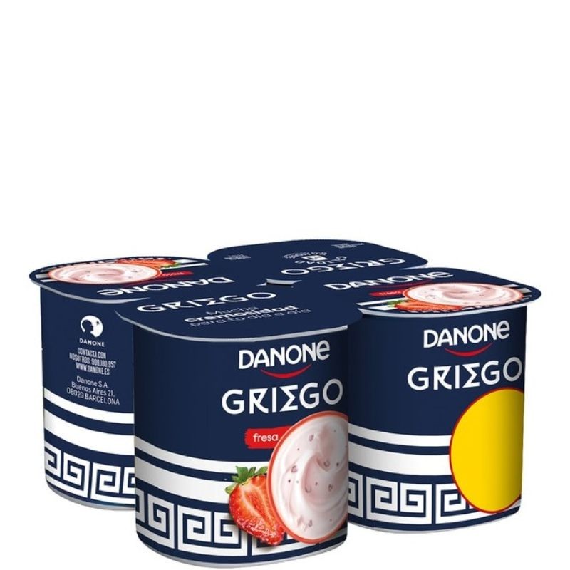 Yogur Danone Griego Fresa  x 4 | Cash Borosa